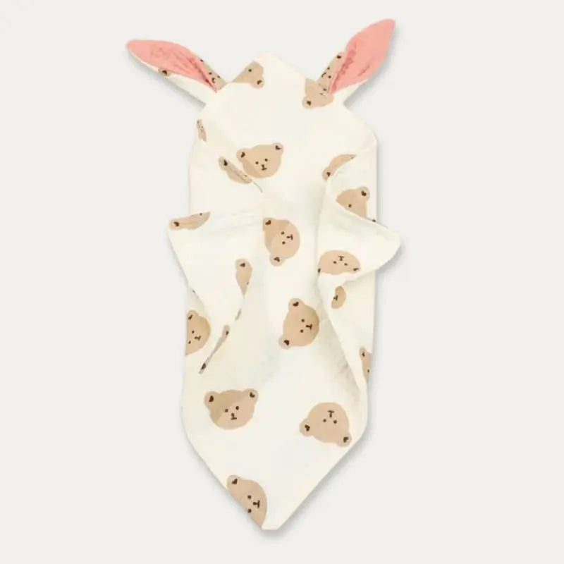 Lange bébé 100 % coton - Motif Tête d'Ourson