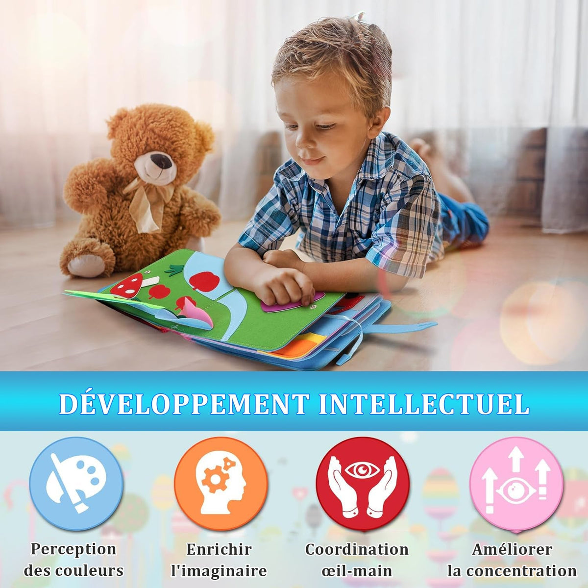Livre en Tissu 3D Montessori