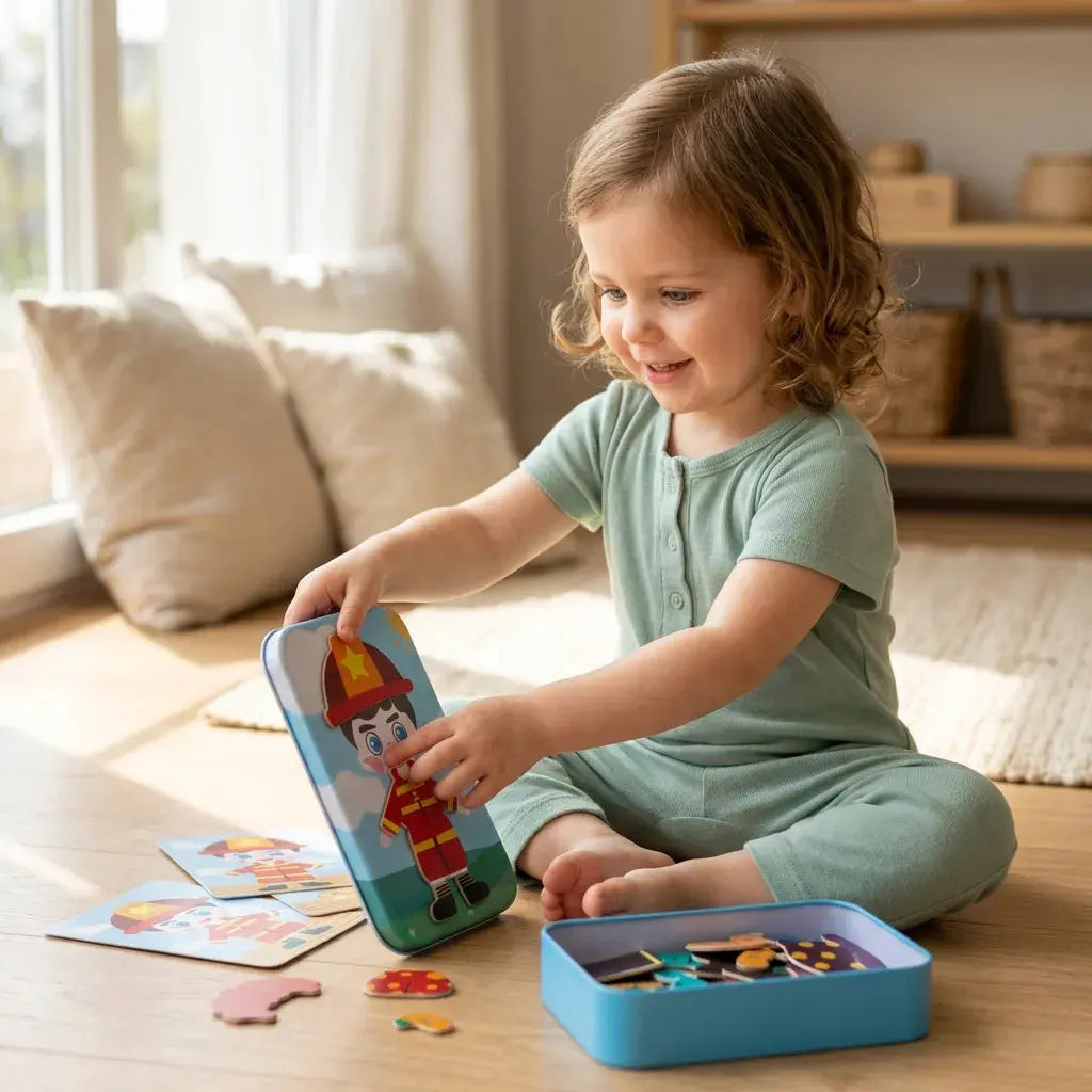 Puzzle Magnétique Habillage Enfant Bois