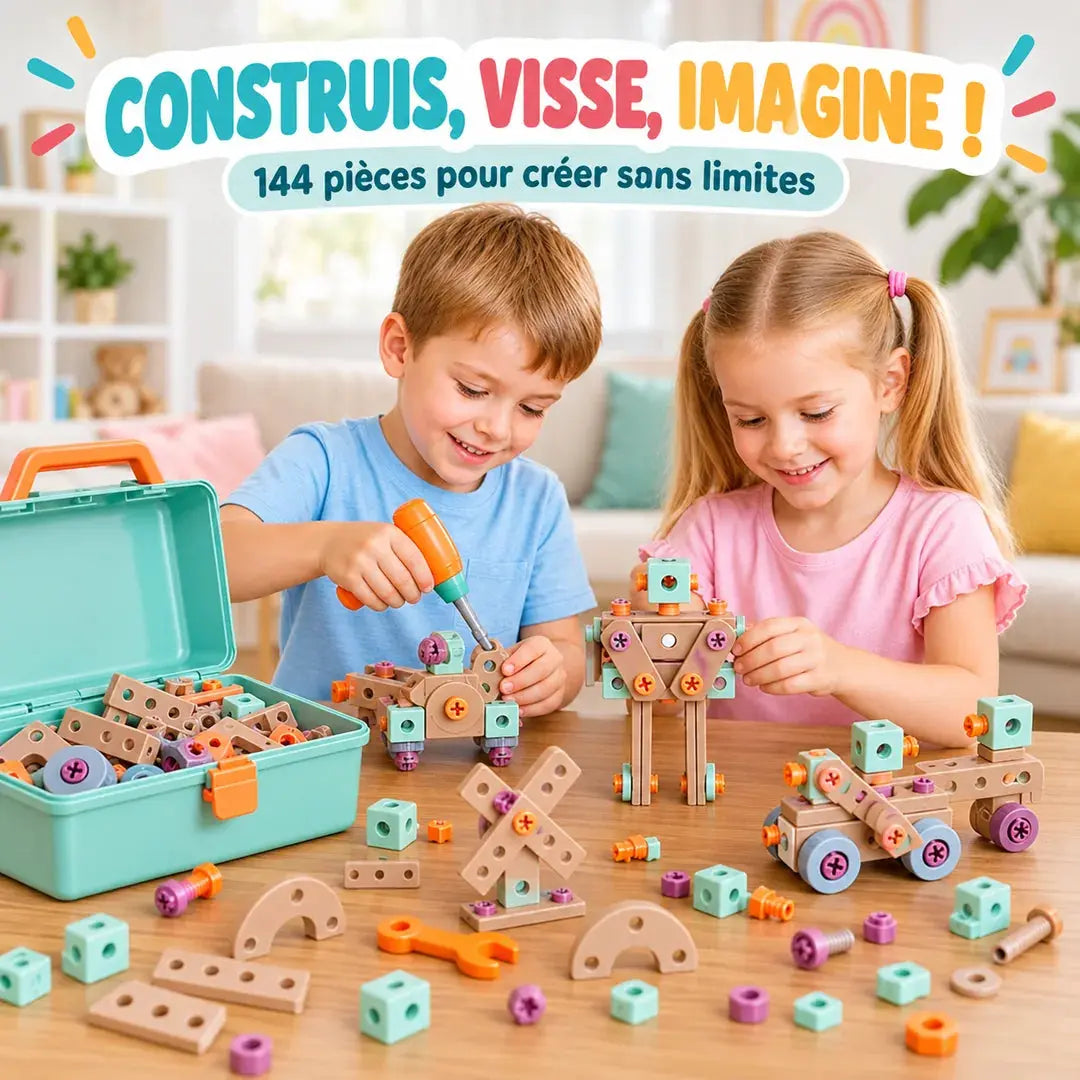 Mallette de Construction STEM Enfant - 80 à 144 Pièces