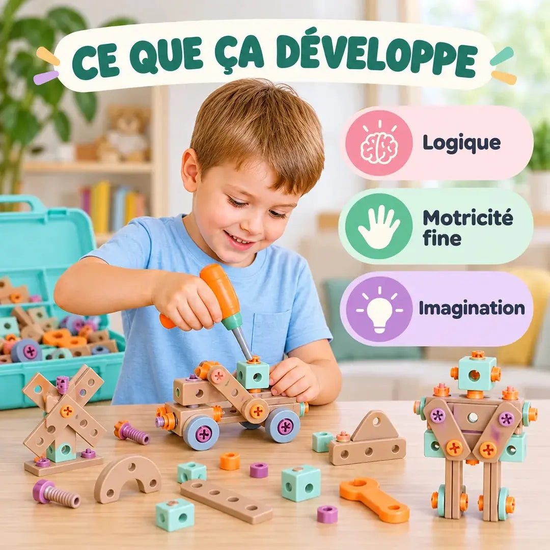 Mallette de Construction STEM Enfant - 80 à 144 Pièces