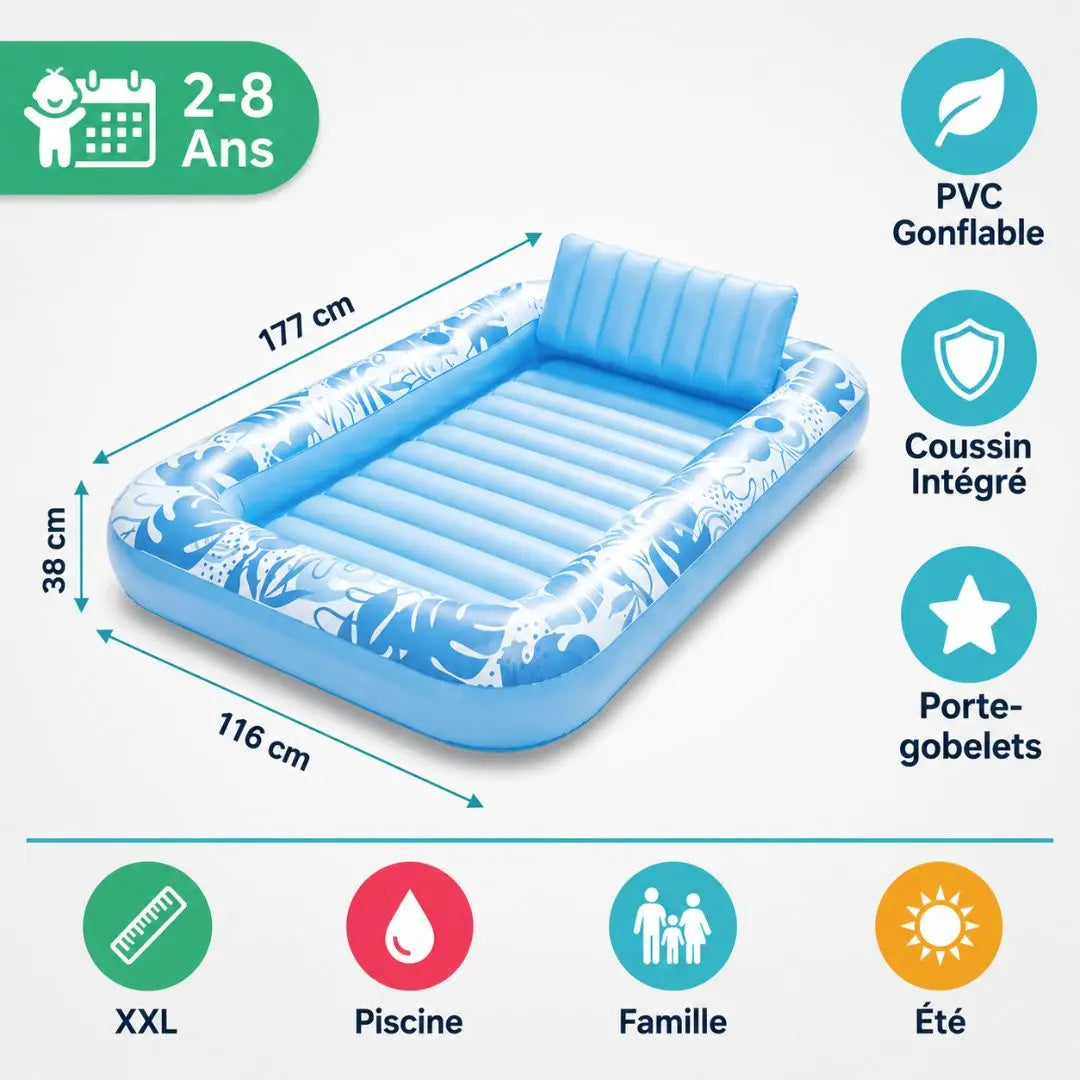 Matelas Gonflable Piscine XXL Enfant – Jeux d’Eau Été