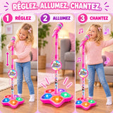 Micro Karaoké Enfant Lumineux – Pied Réglable
