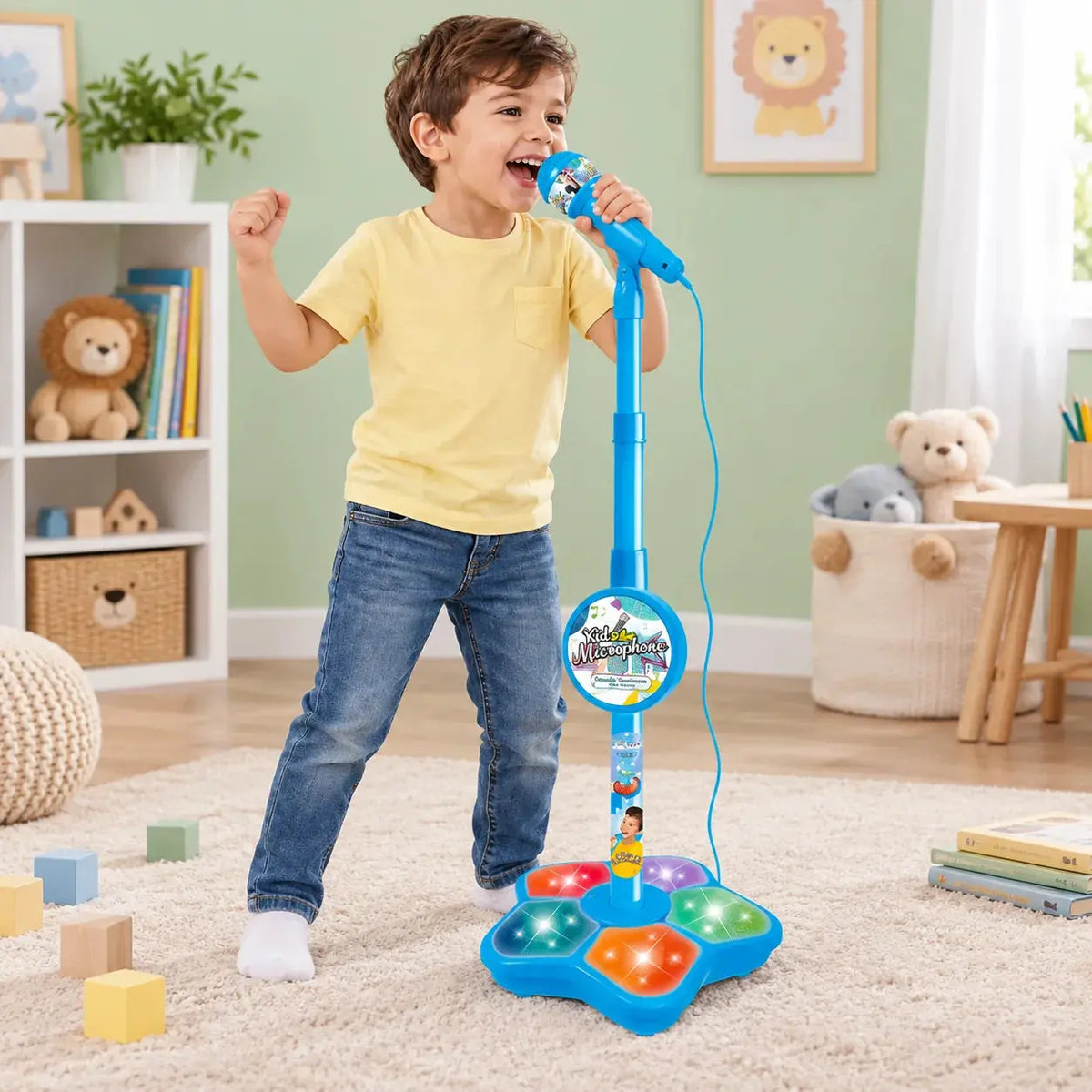 Micro Karaoké Enfant Lumineux – Pied Réglable