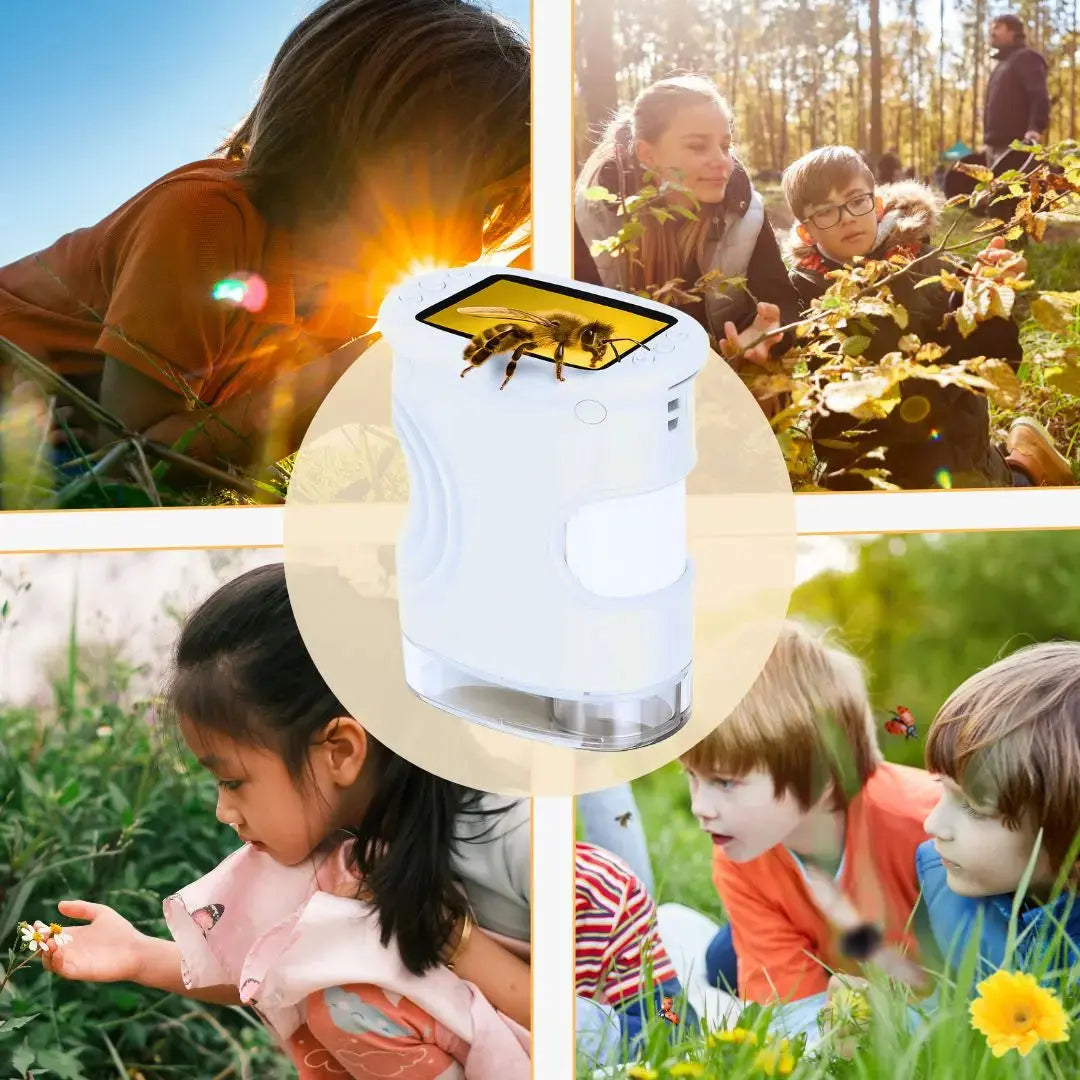 Microscope Enfant avec Écran 5 cm et Zoom 1000x Blanc – Dès 6 Ans