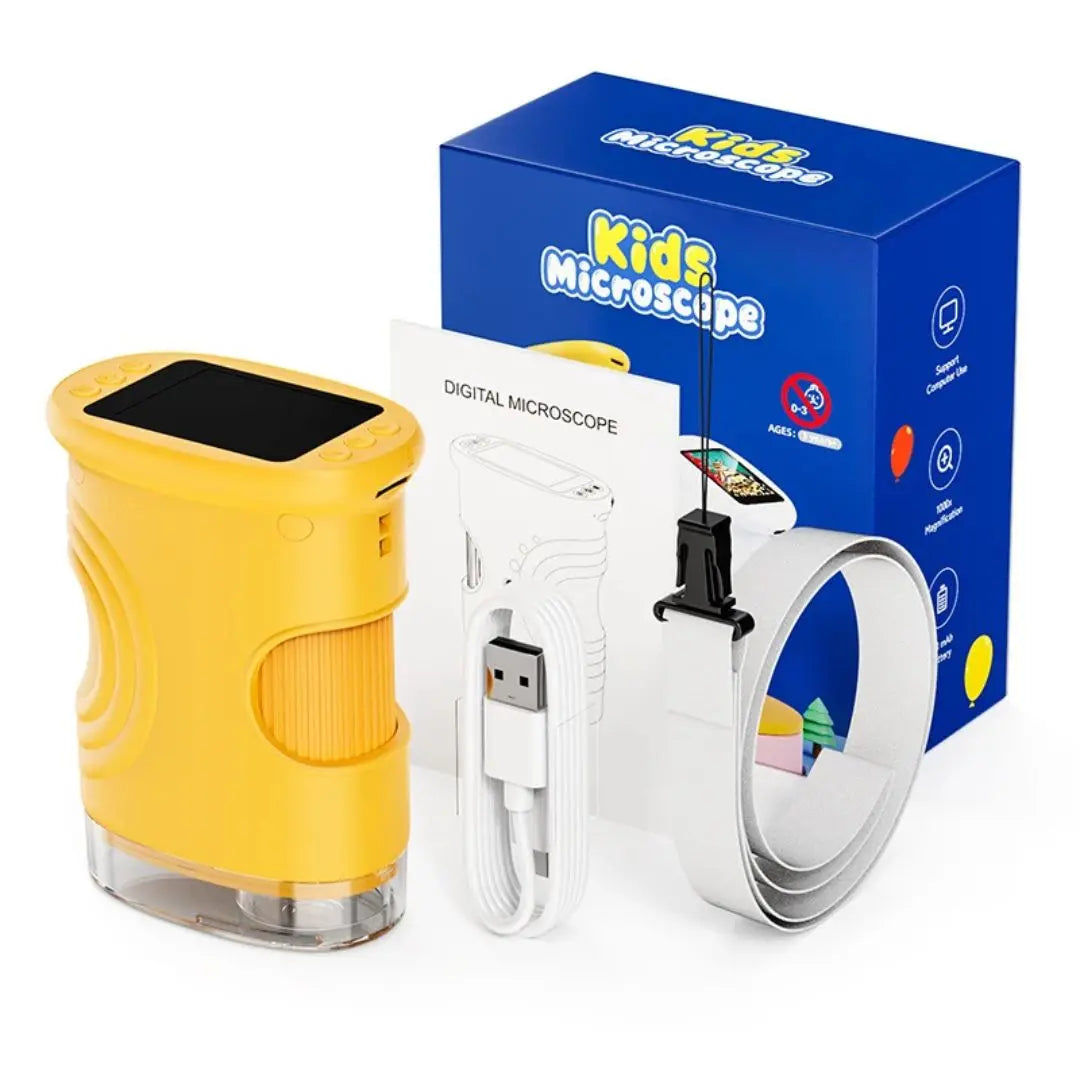 Microscope Enfant avec Écran 5 cm et Zoom 1000x Orange – Dès 6 Ans