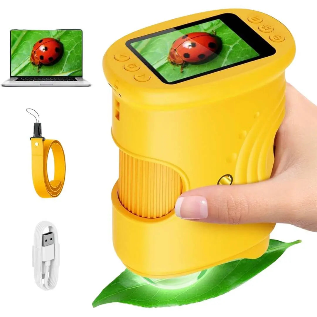 Microscope Enfant avec Écran 5 cm et Zoom 1000x Orange – Dès 6 Ans
