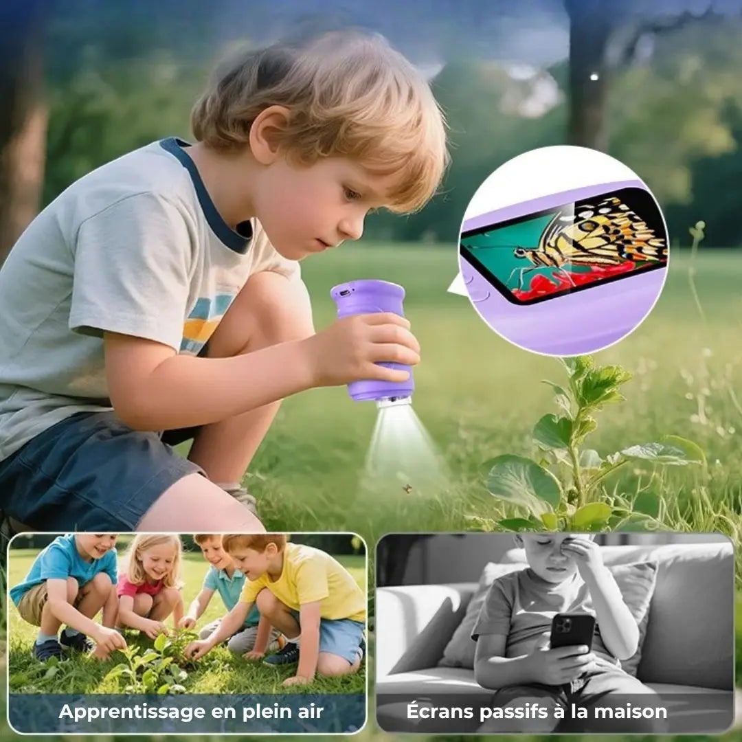 Microscope Enfant avec Écran 5 cm et Zoom 1000x Violet – Dès 6 Ans