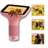 Microscope Enfant Écran 7,6cm et Zoom 1000x Rose – Dès 6 Ans