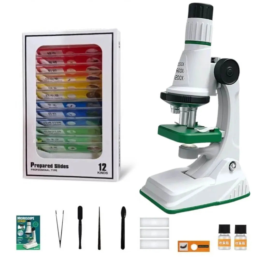 Microscope Optique Enfant Éducatif 12 Lames Préparées – Dès 6 Ans