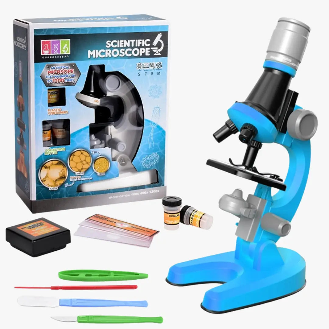 Microscope Optique Enfant 1200x Kit avec Spécimens – Dès 6 Ans