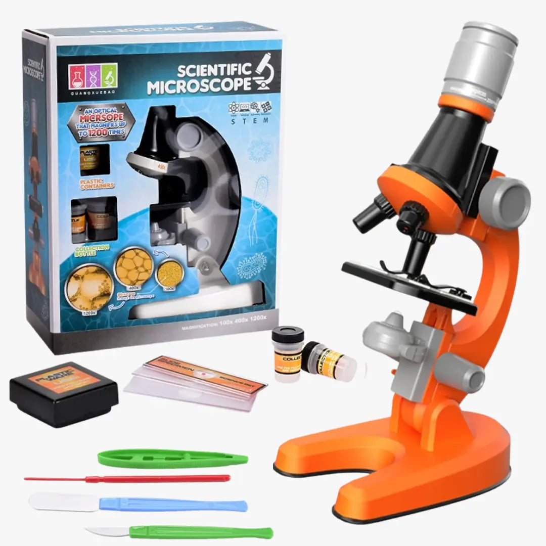Microscope Optique Enfant 1200x Kit avec Spécimens – Dès 6 Ans