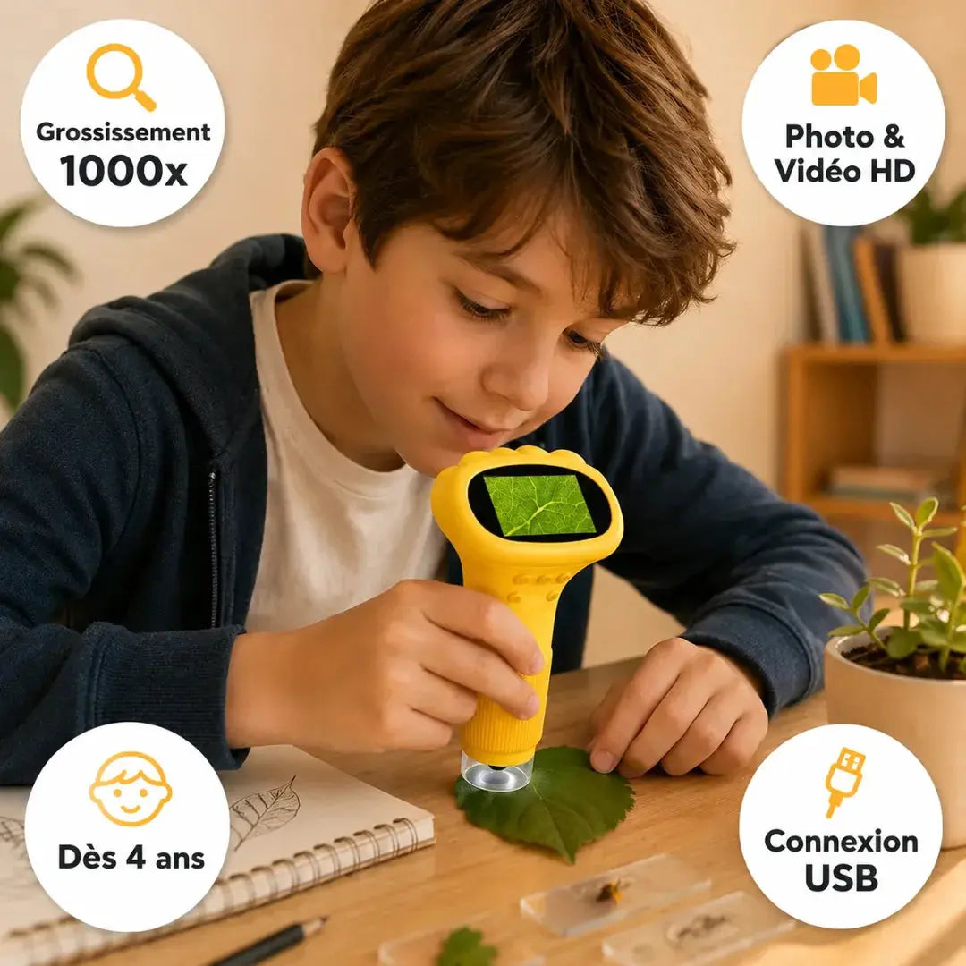 Microscope de Poche Enfant Compact – Dès 4 Ans