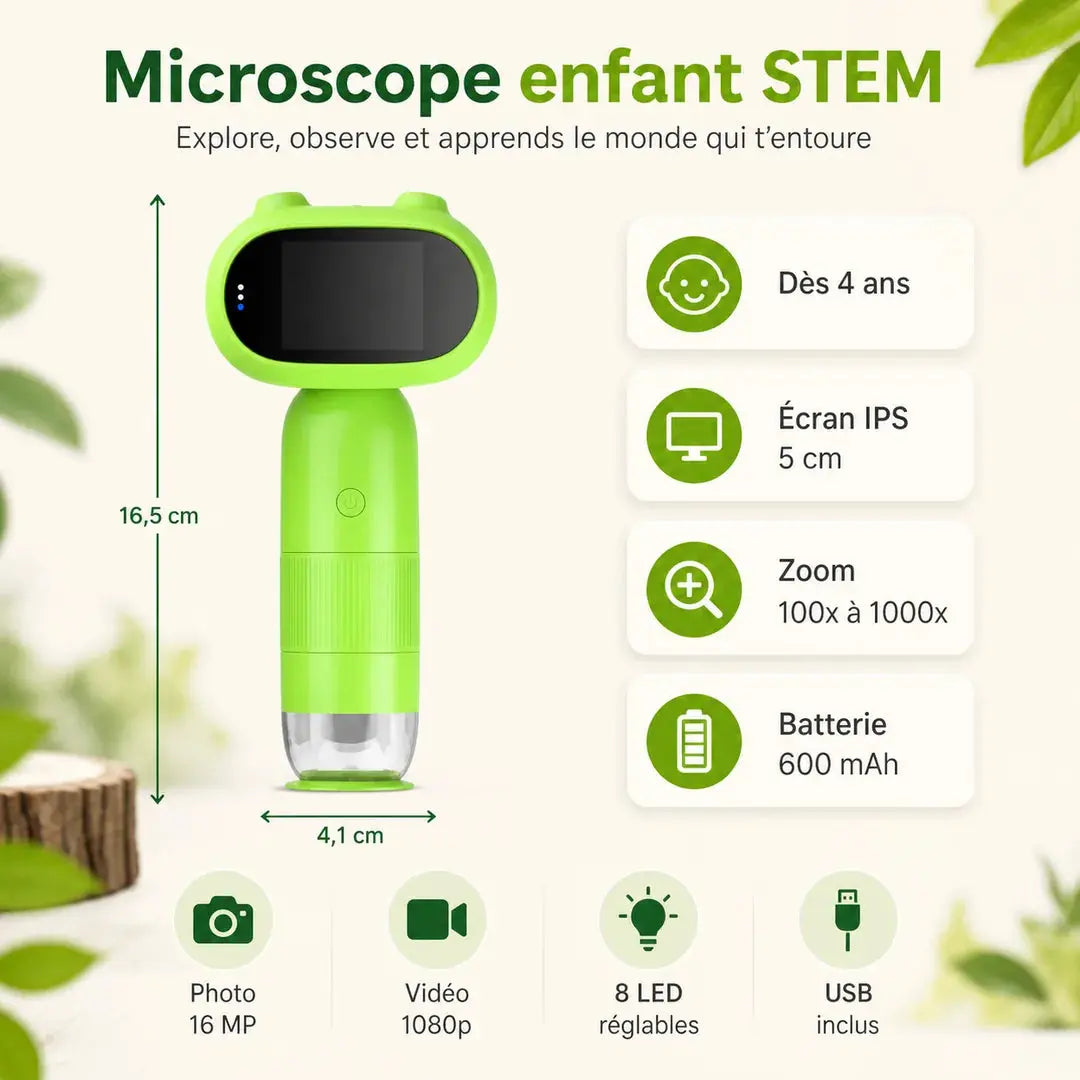 Microscope de Poche Enfant STEM – Dès 4 Ans