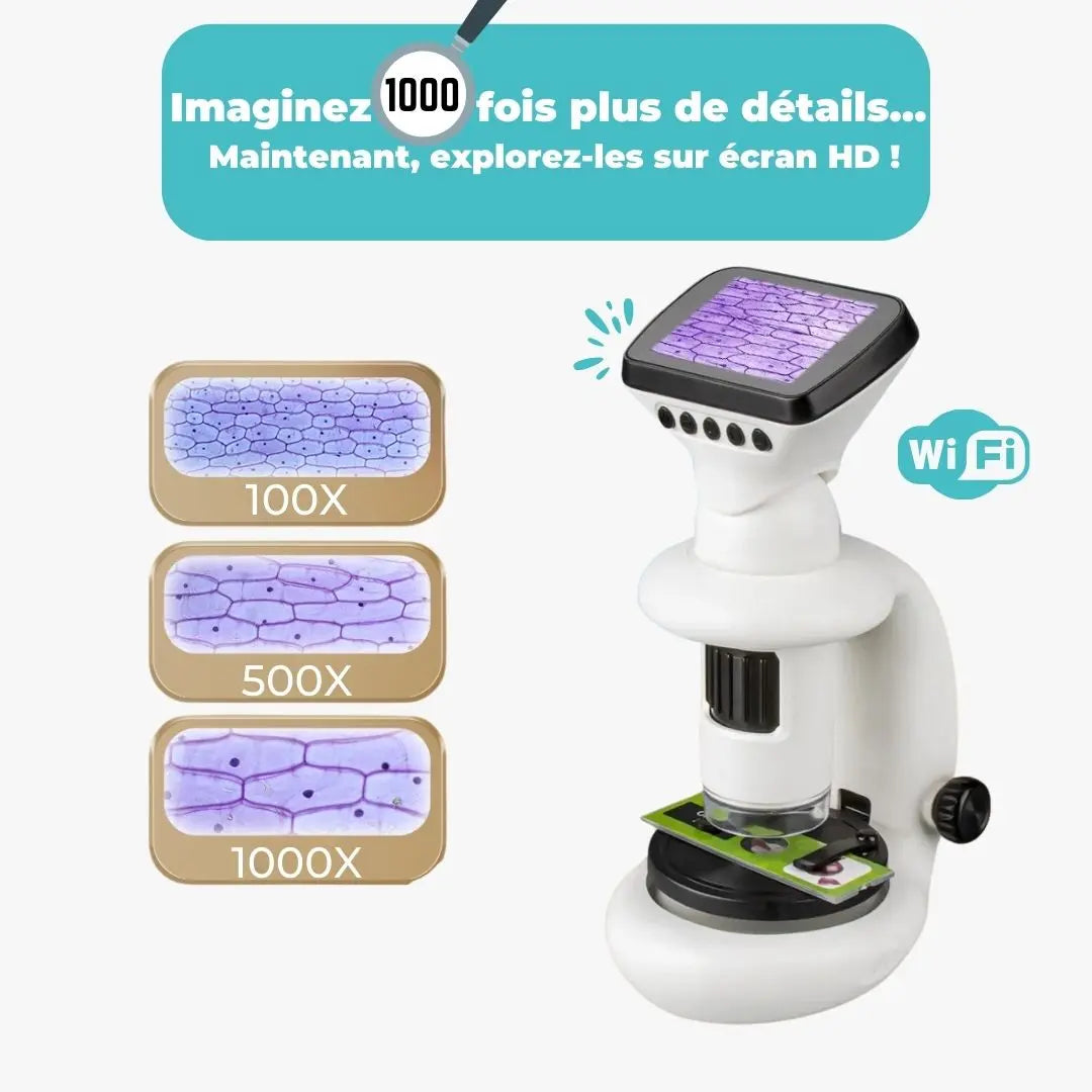 Microscope Électronique Enfant avec Écran HD & WiFi – Dès 6 Ans