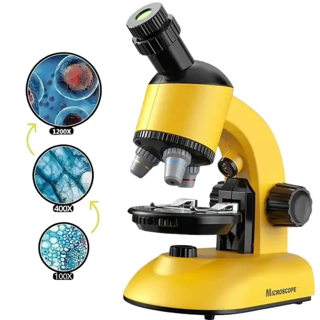 Microscope Optique Enfant 1200X Tête Rotative & Filtres – Dès 6 Ans
