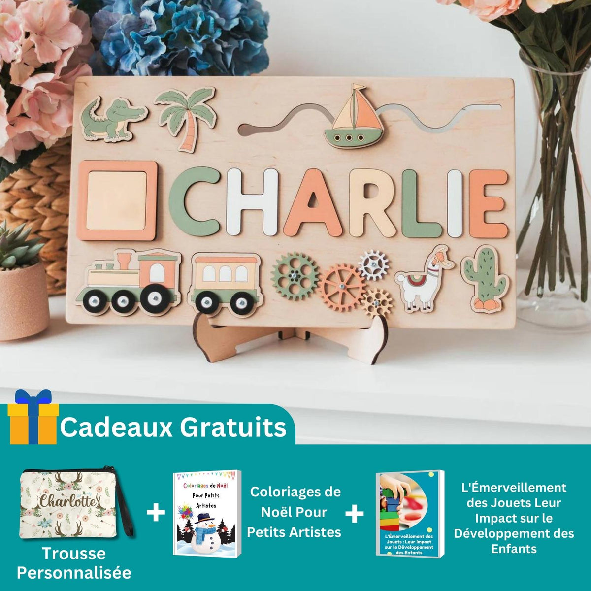Puzzle en Bois avec Prénom Personnalisé