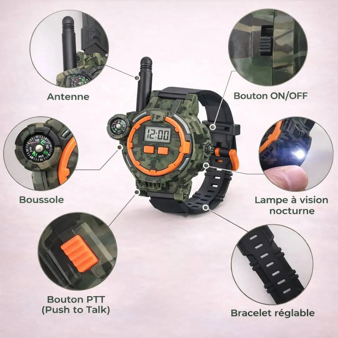 Montre Talkie Walkie Enfant Rechargeable 200m de Portée - RangerTalk