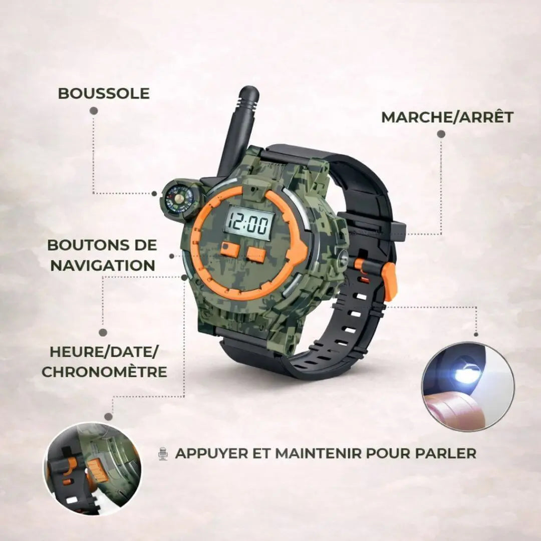 Montre Talkie Walkie Enfant Rechargeable 200m de Portée - RangerTalk