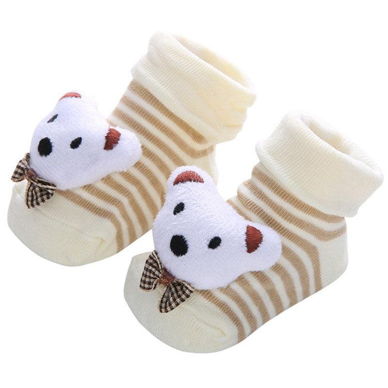 Paire de chaussette ourson blanc pour bébé