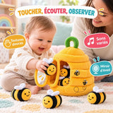Peluche Abeille Sensorielle – Ruche Interactive pour Bébé