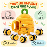 Peluche Abeille Sensorielle – Ruche Interactive pour Bébé