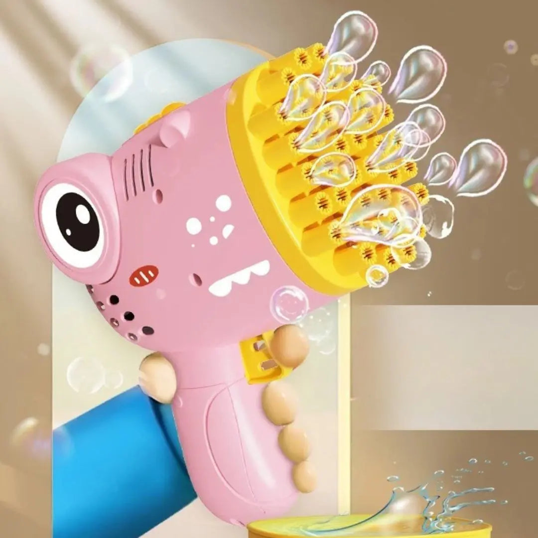 Pistolet à bulles dinosaure 40 trous lumineux - Bubblo