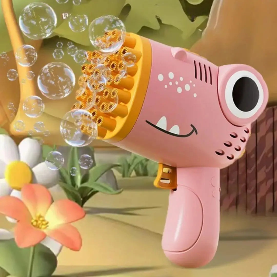Pistolet à bulles dinosaure 40 trous lumineux - Bubblo