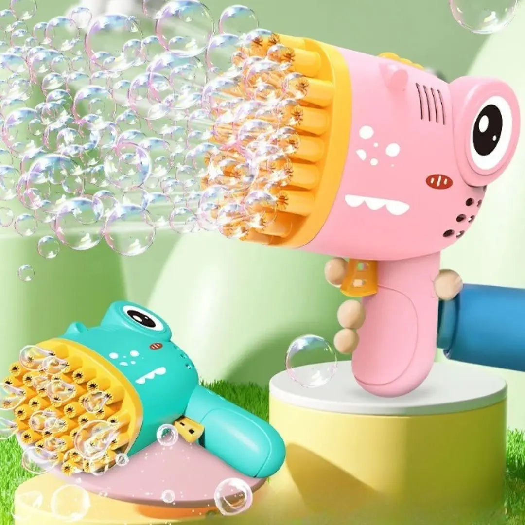 Pistolet à bulles dinosaure 40 trous lumineux - Bubblo