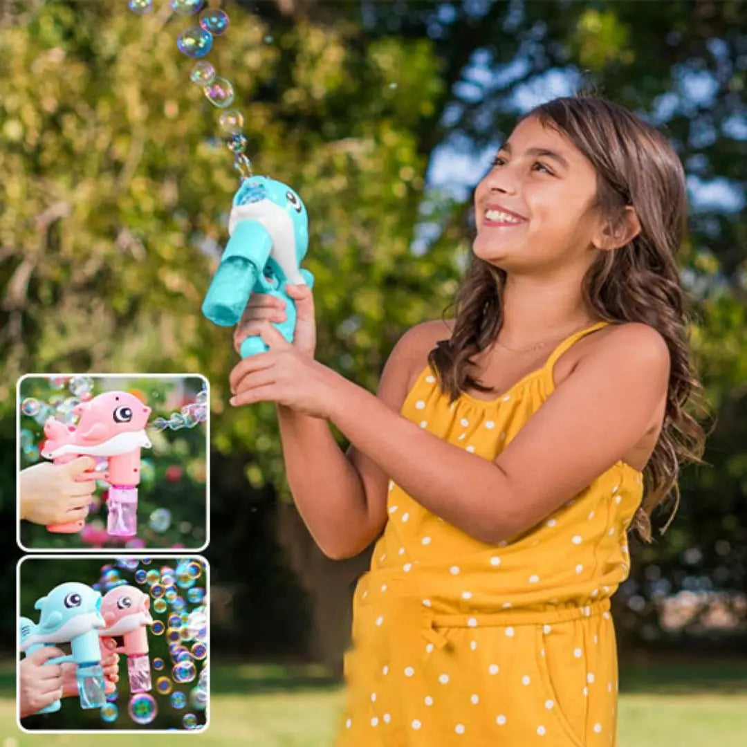 Pistolet à bulles lumineux pour enfants - BuBBLE DAUPHIN