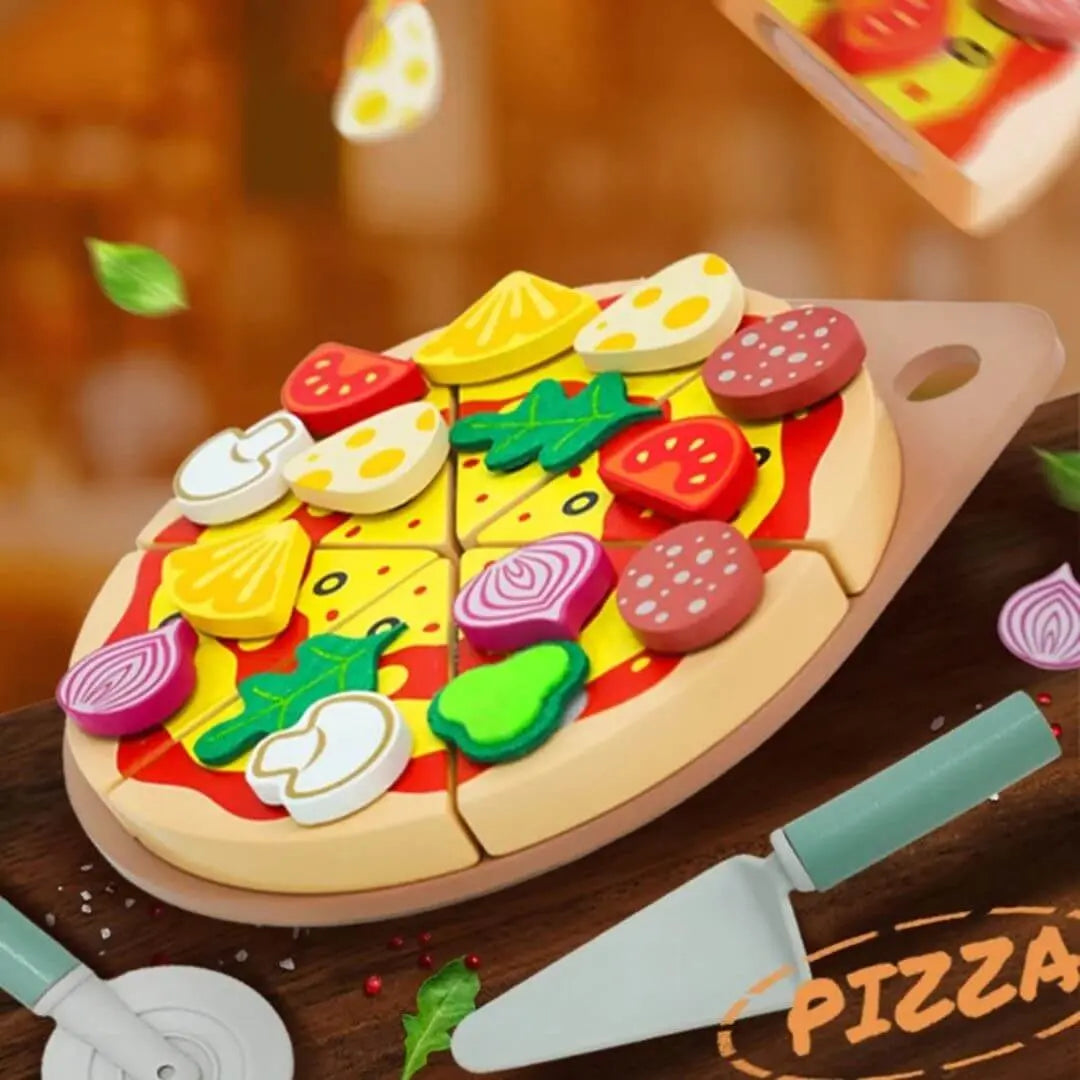 Pizza en Bois Jouet à Garnir – PizzaPlay