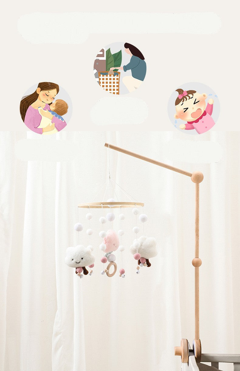 Bras de Mobile en Bois de Hêtre Premium & Support de Filet (Montage Universel pour Lit Bébé)