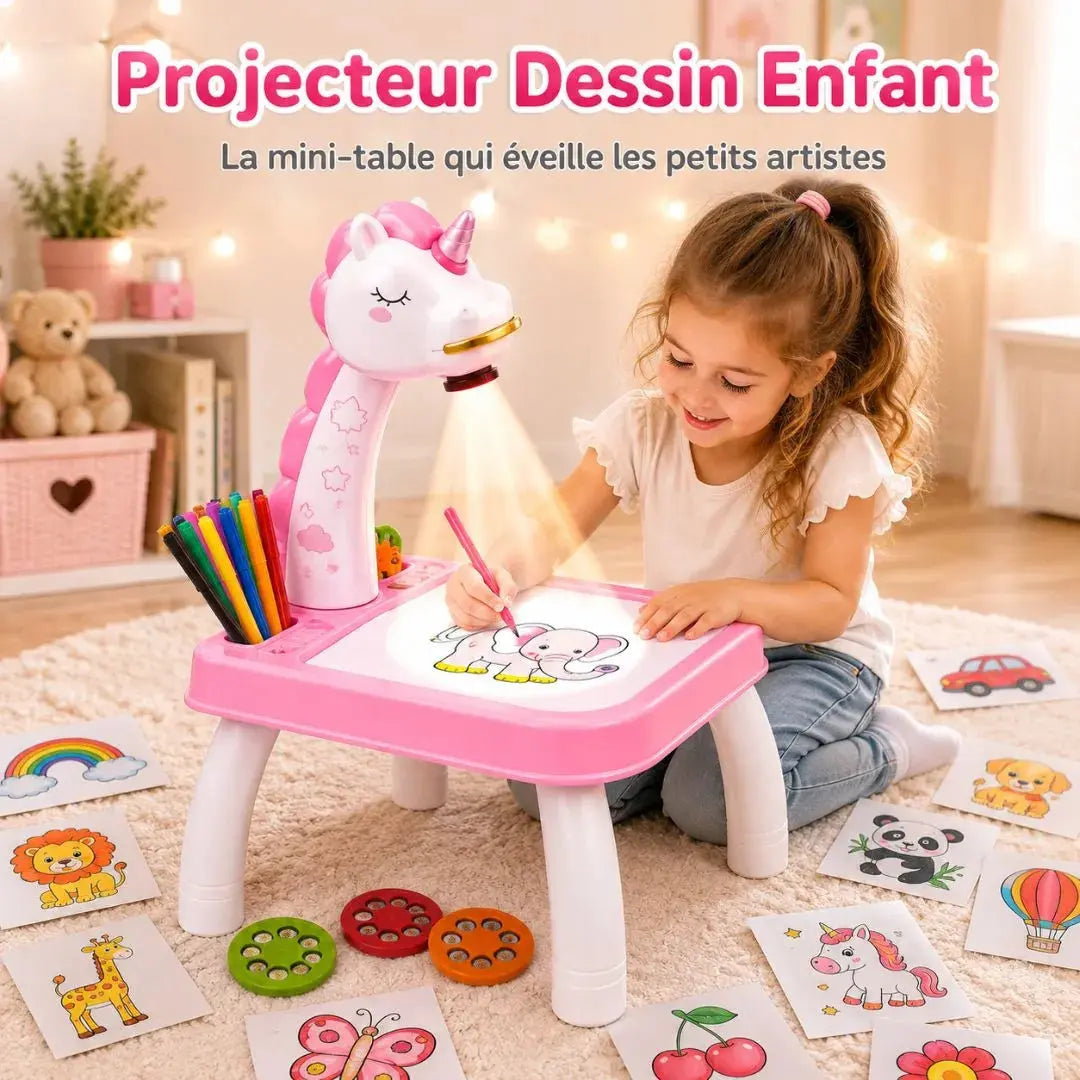 Projecteur Dessin Enfant – Mini-Table LED & 24 Modèles Créatifs