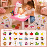 Projecteur Dessin Enfant – Mini-Table LED & 24 Modèles Créatifs