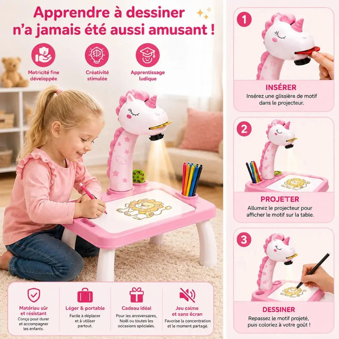 Projecteur Dessin Enfant – Mini-Table LED & 24 Modèles Créatifs