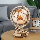Puzzle 3D Bois Globe Lumineux - TerraLumen