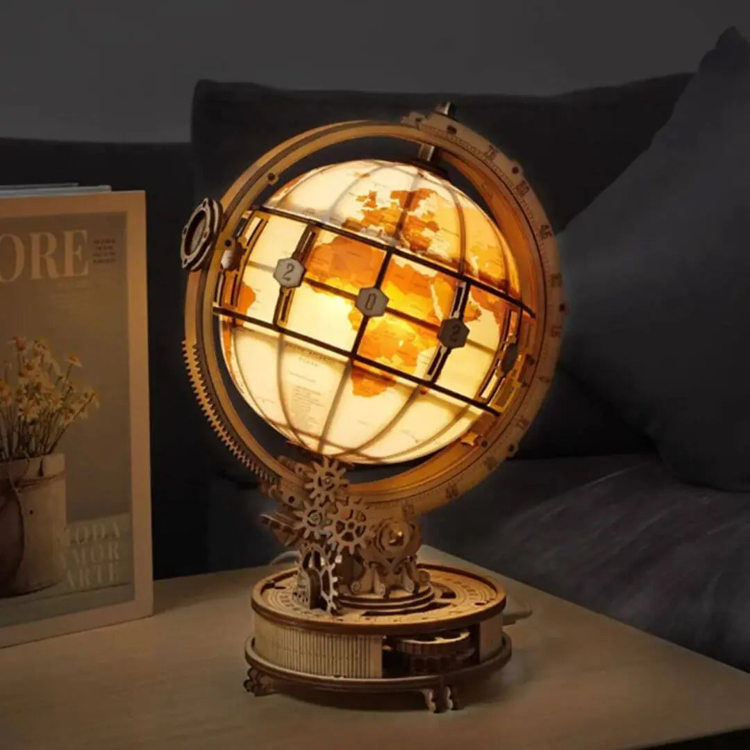 Puzzle 3D Bois Globe Lumineux - TerraLumen