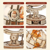 Puzzle 3D Bois Globe Lumineux - TerraLumen