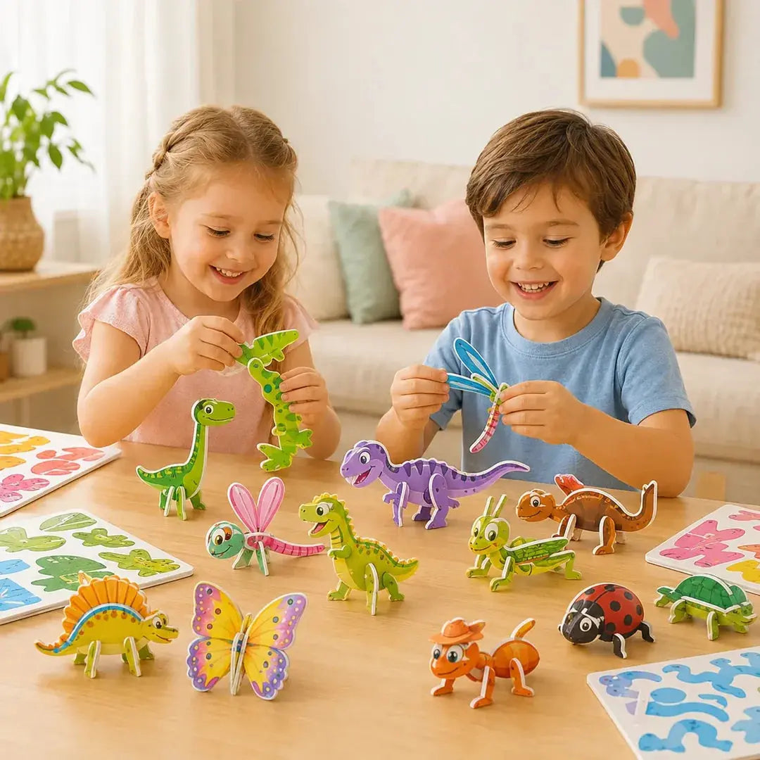 Puzzle 3D Enfant - Animaux & Dinosaures en Mousse