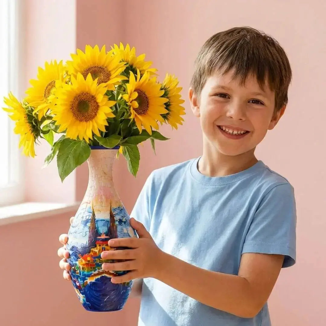 Puzzle 3D Vase – 160 Pièces Incurvées & Vase Fonctionnel
