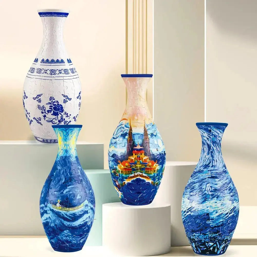 Puzzle 3D Vase – 160 Pièces Incurvées & Vase Fonctionnel