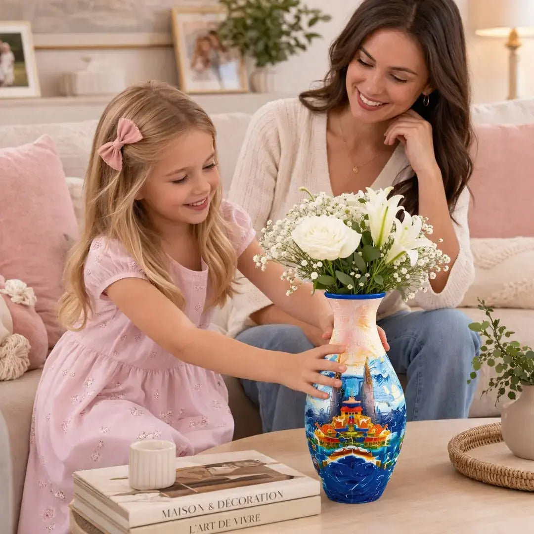 Puzzle 3D Vase – 160 Pièces Incurvées & Vase Fonctionnel