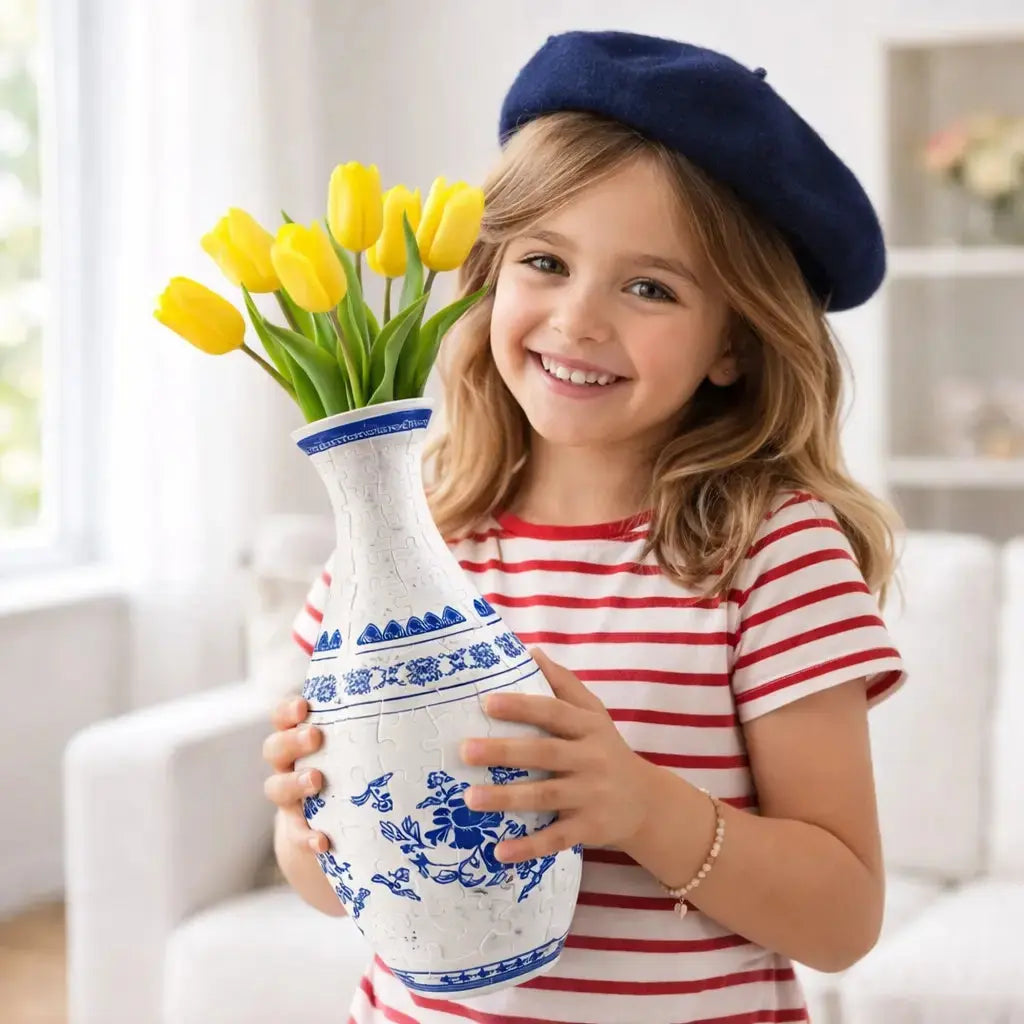 Puzzle 3D Vase – 160 Pièces Incurvées & Vase Fonctionnel