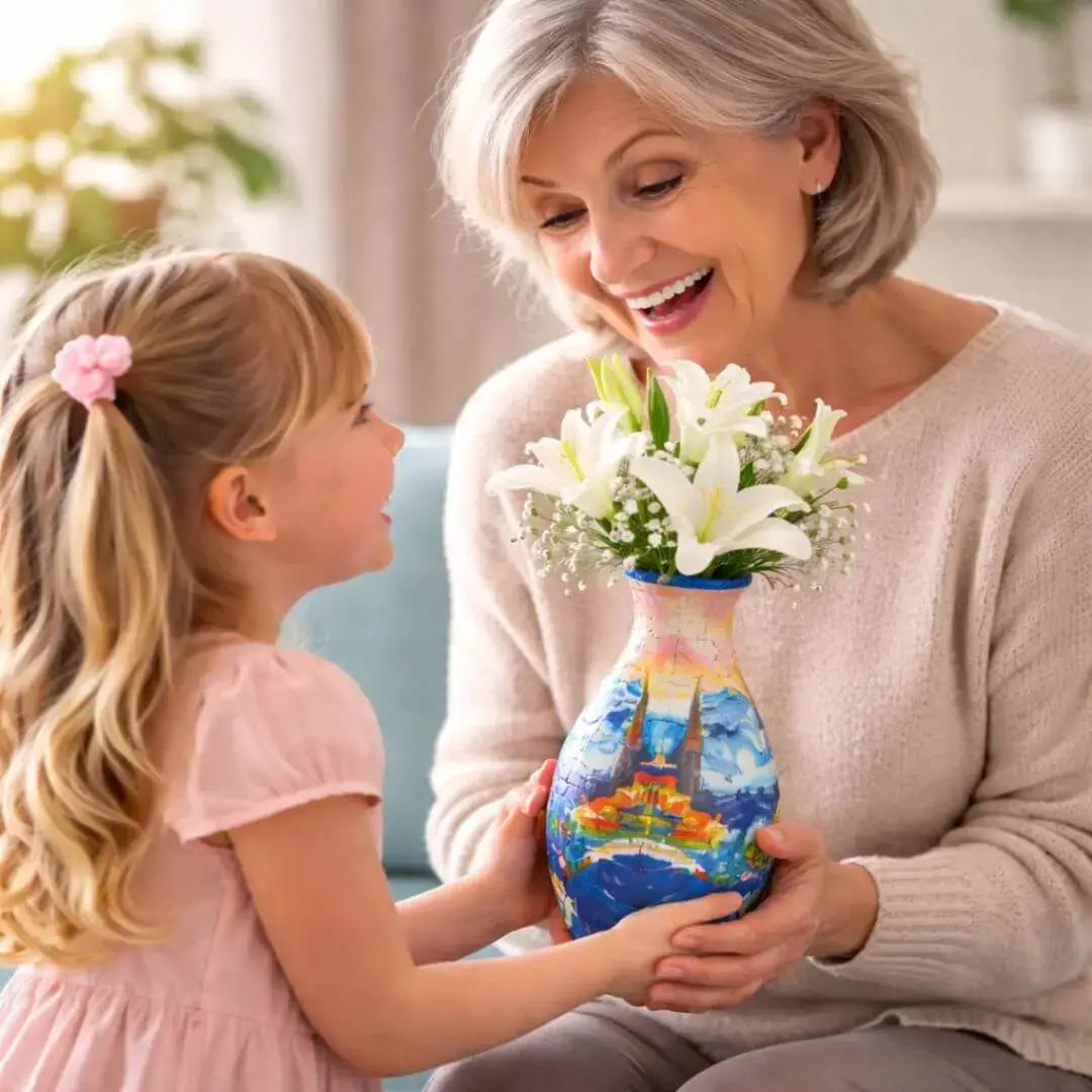 Puzzle 3D Vase – 160 Pièces Incurvées & Vase Fonctionnel