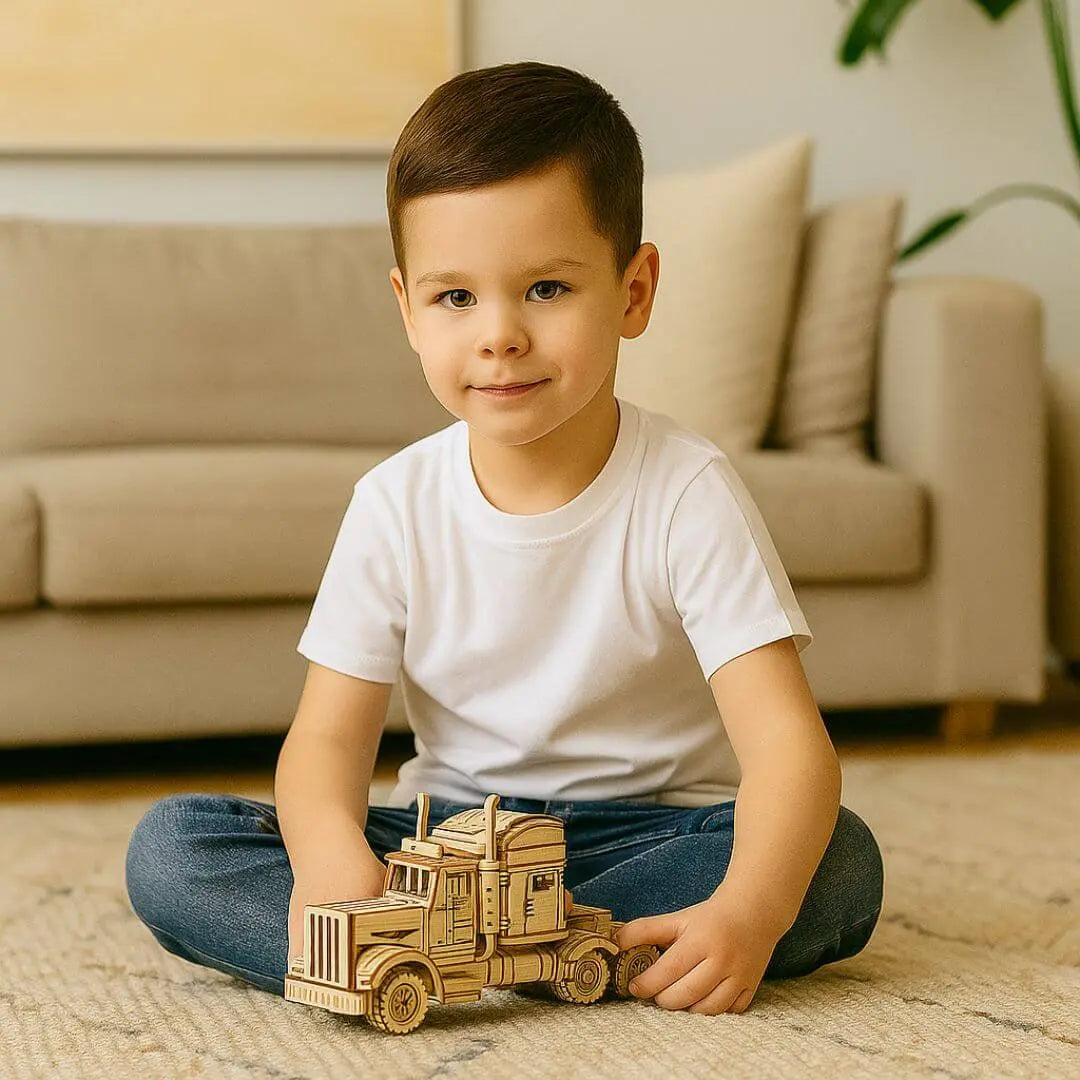 Puzzle 3D en Bois Camion Américain - PowerTruck