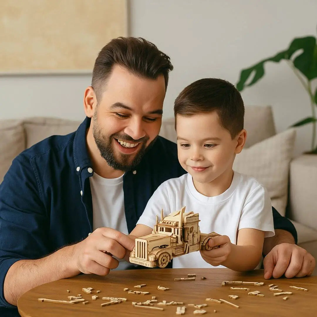 Puzzle 3D en Bois Camion Américain - PowerTruck