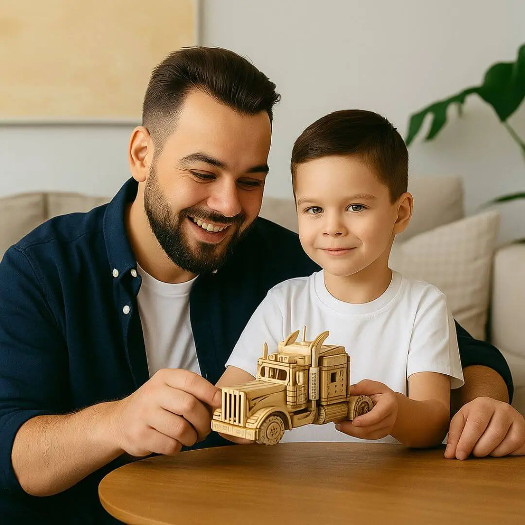 Puzzle 3D en Bois Camion Américain - PowerTruck