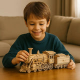 Puzzle 3D en Bois Locomotive Vintage - SteamExpress