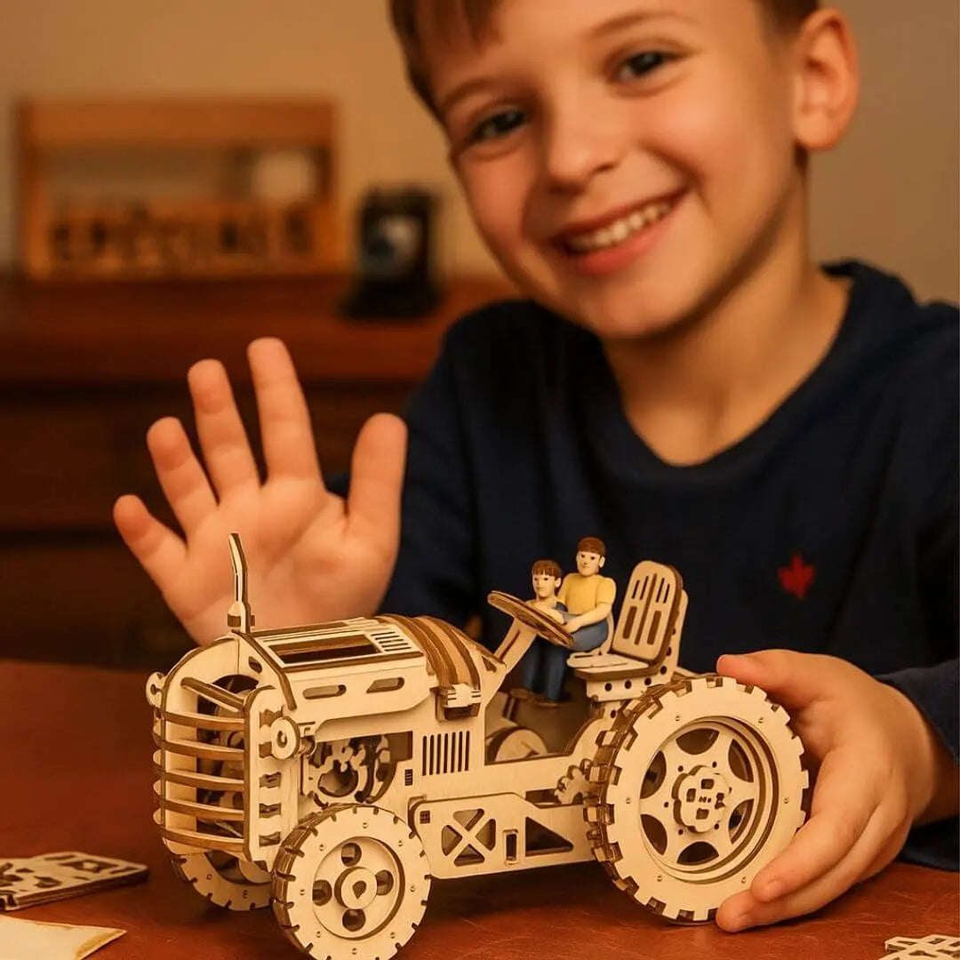Puzzle 3D en Bois Tracteur Mécanique - FarmGear