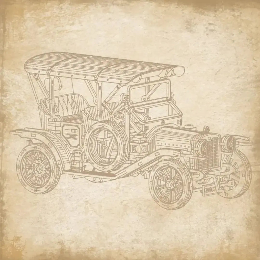 Puzzle 3D en Bois Voiture Rétro - VintageCruise